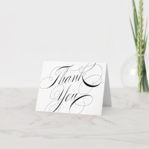 Schwarz-Weiß-Elegantkalligraphie Dankeskarte