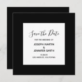 Schwarz-Weiß-Elegantkalligraphie Save the Date (Vorne/Hinten)