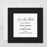 Schwarz-Weiß-Elegantkalligraphie Save the Date