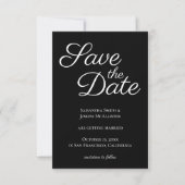 Schwarz-Weiß-Elegantkalligraphie Save the Date Einladung (Vorderseite)