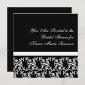 Schwarz-Weiß-Eleganz Einladung (Vorne/Hinten)