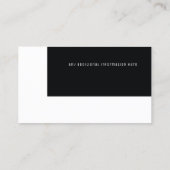 Schwarz-Weiß-Eleganz Visitenkarte (Rückseite)