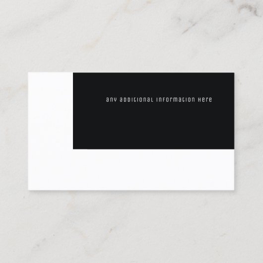 Schwarz-Weiß-Eleganz Visitenkarte (Rückseite)