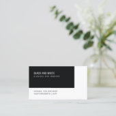 Schwarz-Weiß-Eleganz Visitenkarte (Stehend Vorderseite)