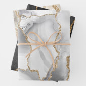 Schwarz-Weiß-Elfenbein Geschenkpapier Set (Beispiel)