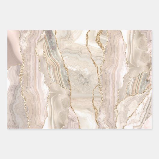 Schwarz-Weiß-Elfenbein Geschenkpapier Set (Vorderseite 3)