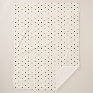 Schwarz-Weiß-Elfenbein-Polka-Punkt-Muster Retro Sherpadecke