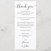 Schwarz-Weiß-Empfang Danke Platzkarte Menükarte (Vorderseite)