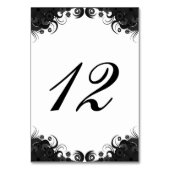 Schwarz-Weiß-Empfang-Tischnummer Tischnummer (Rückseite)