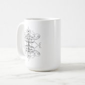 Schwarz-Weiß-Empire-Stammesdesign Kaffeetasse (Vorderseite Links)