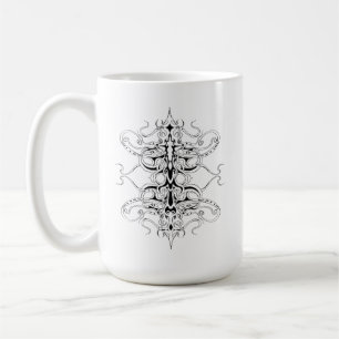 Schwarz-Weiß-Empire-Stammesdesign Kaffeetasse