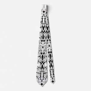 Schwarz-Weiß-Empire-Tribal-Design Krawatte