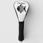 Schwarz-Weiß-Engelfisch-Design Golf Headcover (Vorderseite)