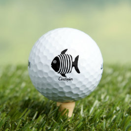 Schwarz-Weiß-Engelfisch-Design personalisiert Golfball