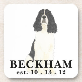 Schwarz-Weiß-Englisch Springer Spanisch Getränkeuntersetzer