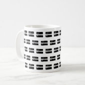 Schwarz-Weiß "Equals" Math Symbol Lino Cut Kaffeetasse (Vorderseite Links)