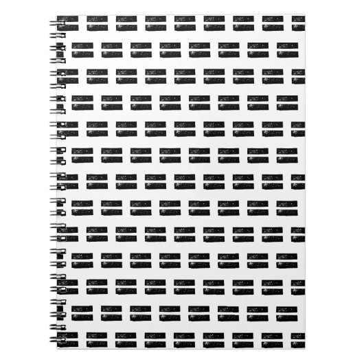 Schwarz-Weiß "Equals" Math Symbol Lino Cut Notizblock (Vorderseite)