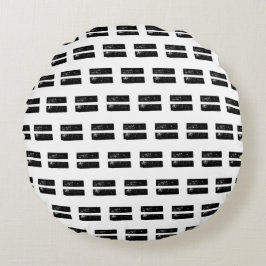 Schwarz-Weiß "Equals" Math Symbol Lino Cut Rundes Kissen