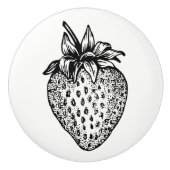 Schwarz-Weiß-Erdbeeren-Kabinettschmiede Keramikknauf (Vorderseite)