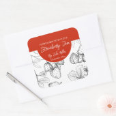 Schwarz-Weiß-Erdbeeren-Marke Quadratischer Aufkleber (Umschlag)