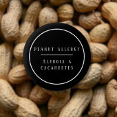 Schwarz-Weiß-Erdnussallergie Button