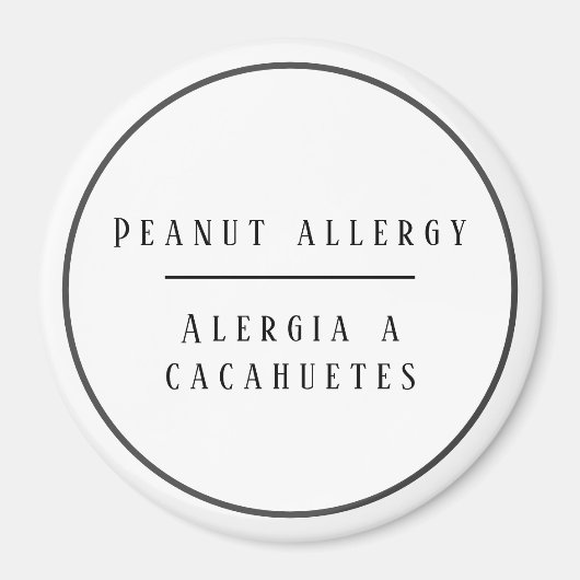 Schwarz-Weiß-Erdnussallergie Magnet (Vorne)