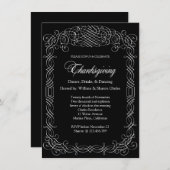 Schwarz-Weiß-Erntedank-Dinner Kalligrafie Einladung (Vorne/Hinten)