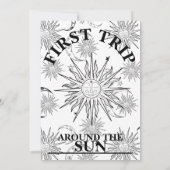 Schwarz & Weiß Erster Ausflug rund um die Sonne 1. Einladung (Rückseite)