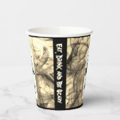 Schwarz-weiß essen Drink und Beängstigend glücklic Pappbecher (Links)