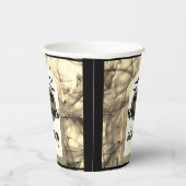 Schwarz-weiß essen Drink und Beängstigend glücklic Pappbecher (Rechts)