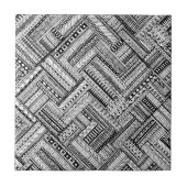 Schwarz-Weiß-Ethinylexmuster Fliese (Vorderseite)