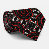 Schwarz-Weiß-Ethnisch-Verziert geometrisches Muste Krawatte (Gerollt)