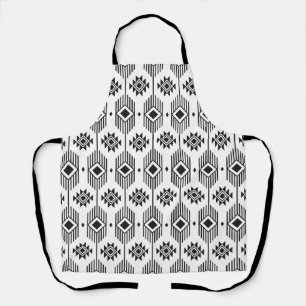 Schwarz-weiß-ethnisches Ikat-geometrisches Muster Schürze