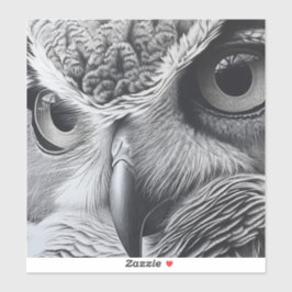 Schwarz-Weiß-Eule-Gesicht Aufkleber