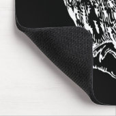 Schwarz-Weiß-Eulen-Kunst Mousepad (Ecke)