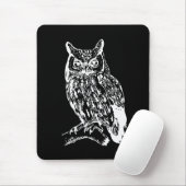 Schwarz-Weiß-Eulen-Kunst Mousepad (Mit Mouse)
