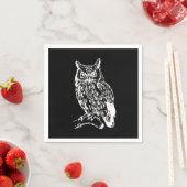 Schwarz-Weiß-Eulen-Kunst Serviette (Beispiel)