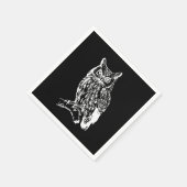 Schwarz-Weiß-Eulen-Kunst Serviette (Ecke)