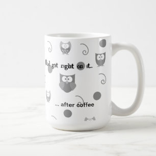 Schwarz Weiß Eulen Punkte Wirbel Nach dem Kaffee Kaffeetasse