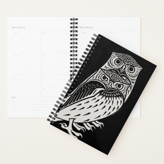 Schwarz-Weiß-Eulen von Julie de Graag 2022 Planer (Anzeige)