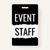 Schwarz-Weiß-Event-Abzeichen Ausweis (Rückseite)