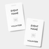 Schwarz-Weiß-Event-Freiwillige-Logo Ausweis (Front & Back)