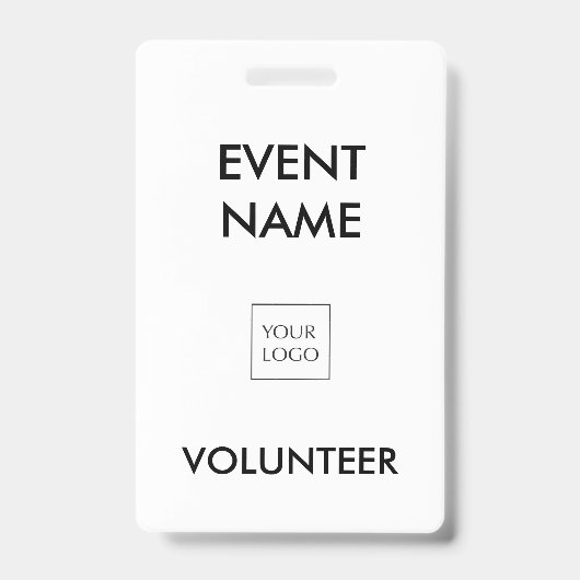 Schwarz-Weiß-Event-Freiwillige-Logo Ausweis (Front)