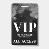 Schwarz-weiß Event-VIP Ausweis (Vorderseite)