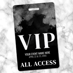 Schwarz Weiß Event VIP Ausweis