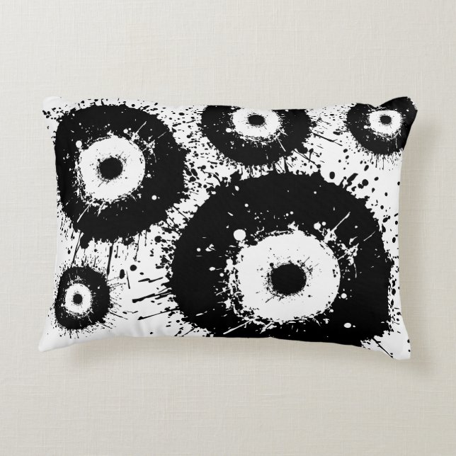 Schwarz-Weiß-Evil Dekokissen (Rückseite)