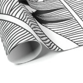 Schwarz-Weiß exotische Pflanze und Palmen botanisc Geschenkpapier (Rolleneckpunkt)