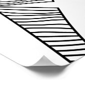 Schwarz-Weiß exotische Pflanze und Palmen botanisc Poster (Ecke)