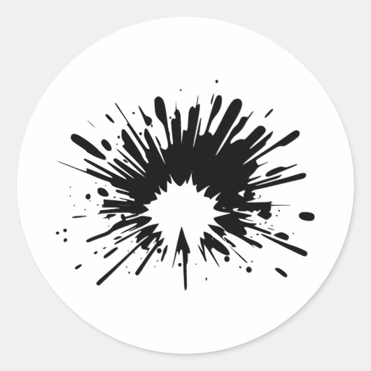 Schwarz-Weiß-Explosionsarmatur Runder Aufkleber (Vorderseite)