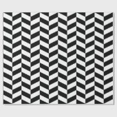 Schwarz-Weiß-Extra große Herringbeine Geschenkpapier (Flach)